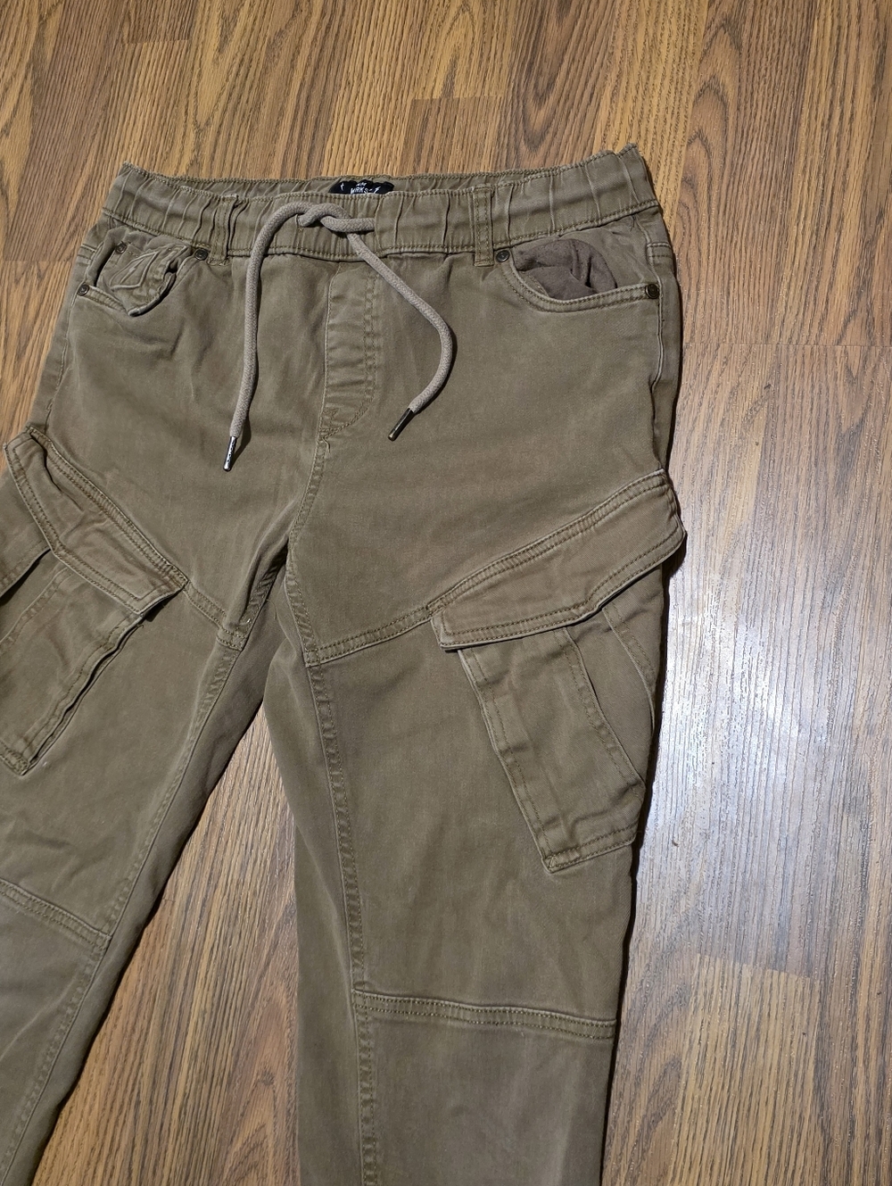 Jeaniologie Cohen TWL Men’s Joggers Slim Fit Cargo Pants L 32 Khaki Twill F16 - Picture 4 of 16